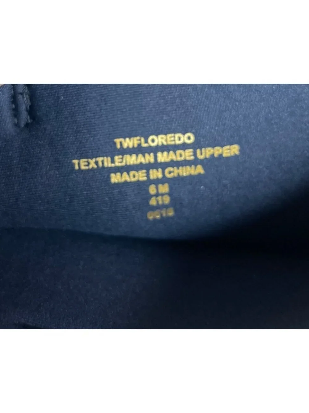 Tommy Hilfiger Rubber Rain Boots Patterned Textile Upper Gold Buckle Size 6 Blue